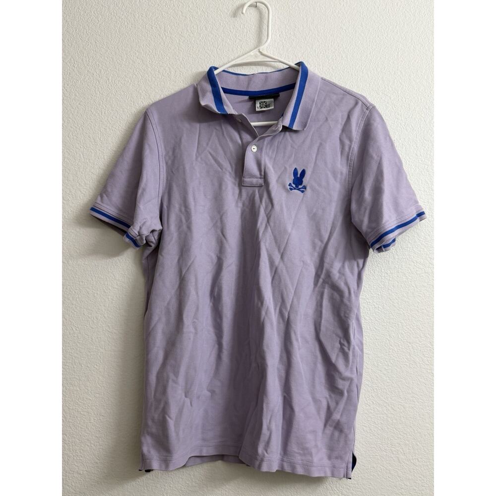 Psycho Bunny Pique Polo Shirt Purple Short Sleeve Size 5